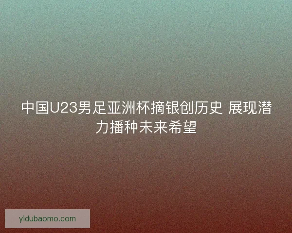 中国U23男足亚洲杯摘银创历史 展现潜力播种未来希望 中国U23男足亚洲杯摘银创历史 展现潜力播种未来希望