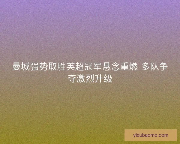 曼城强势取胜英超冠军悬念重燃 多队争夺激烈升级 曼城强势取胜英超冠军悬念重燃 多队争夺激烈升级